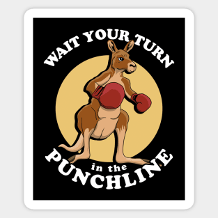 Wait Your Turn In The Punchline | Boxing Kangaroo Pun Sticker